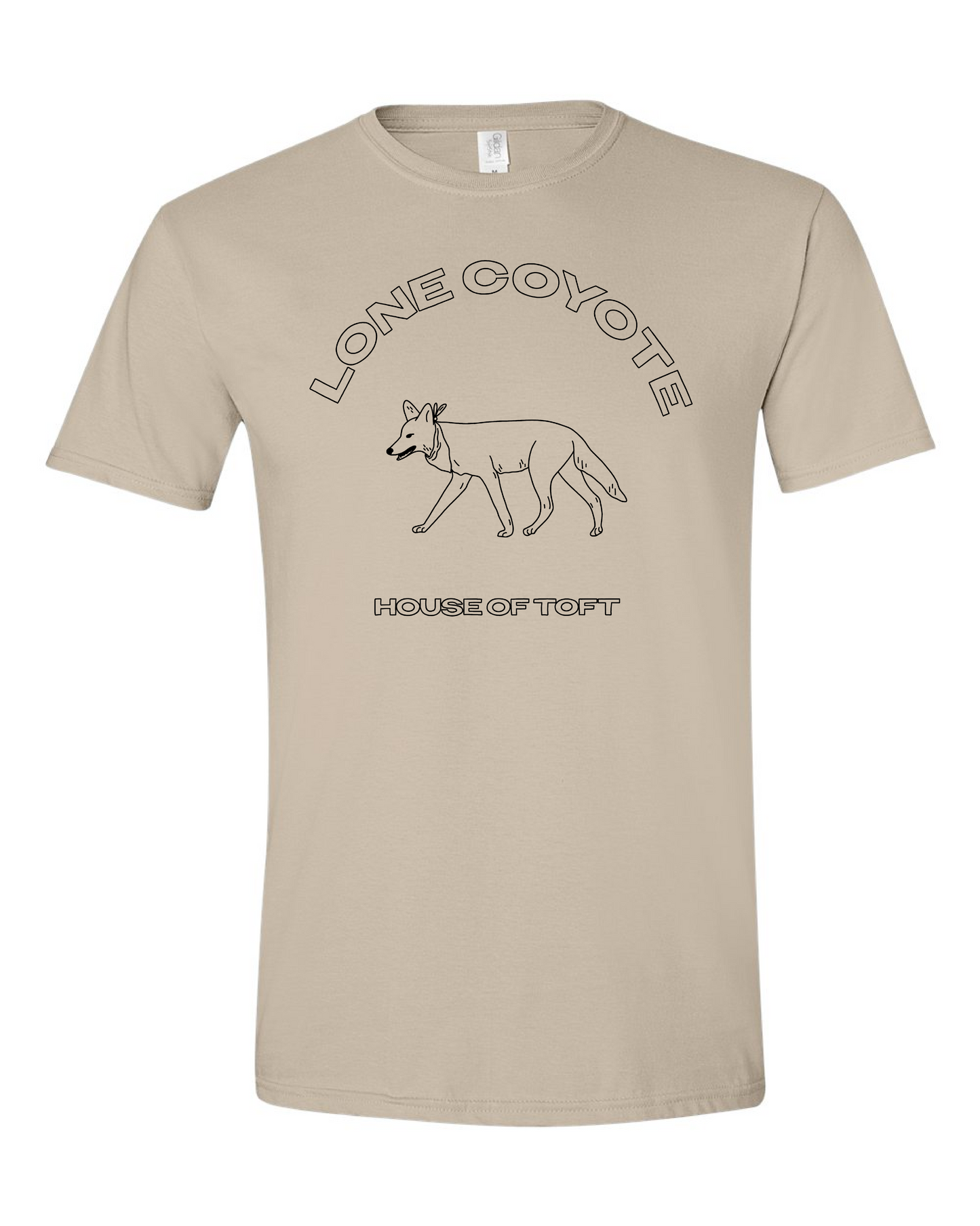 Toft Ranch: Lone Coyote on Gildan 64000 Sand