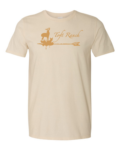 Toft Ranch: Tan Logo on Natural Shirt