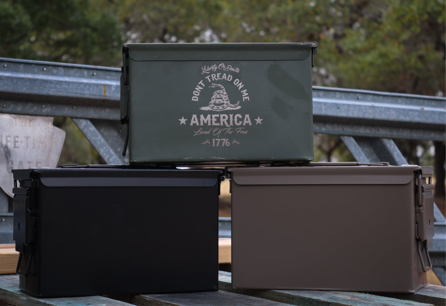 engraved metal utility can | custom laser engraving | Shop handmade apparel, homewares, gifts, & more at The Branded Iron. Or, contact us today for all your small business customization needs: tees, hats, cups, & more...we do it all. Proudly located in Boerne, Texas.